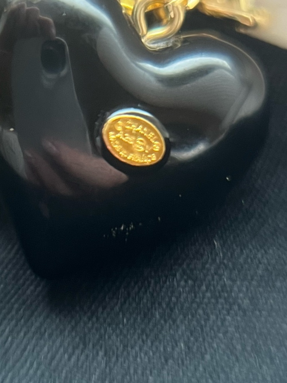 Upcycled Authentic Stamped A25V Chanel Crystal CC Heart Charm on 14K GP Necklace - Picture 9 of 10